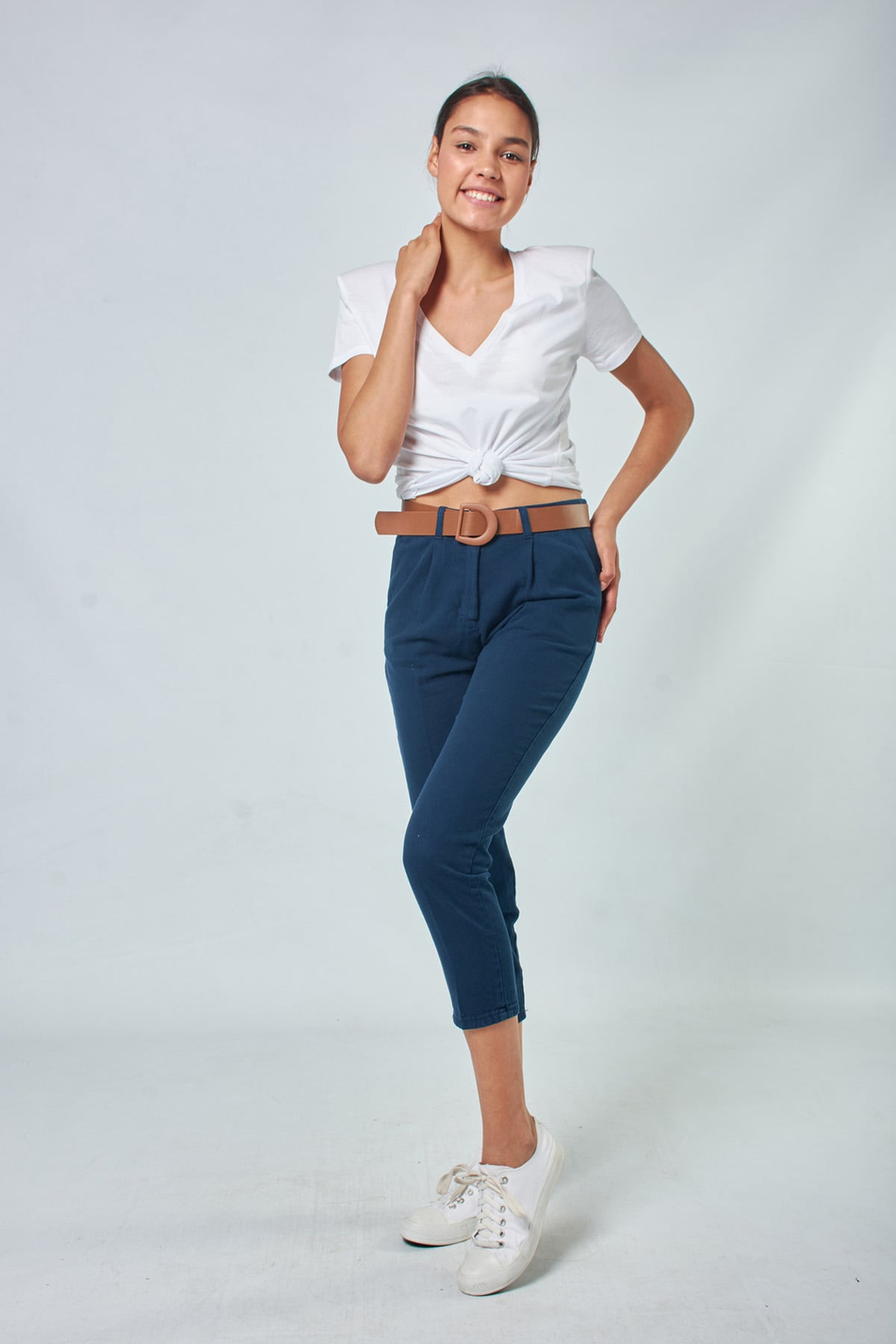 030109 PLEATED COTTON PANTS Moonlıt Ocean-Coral