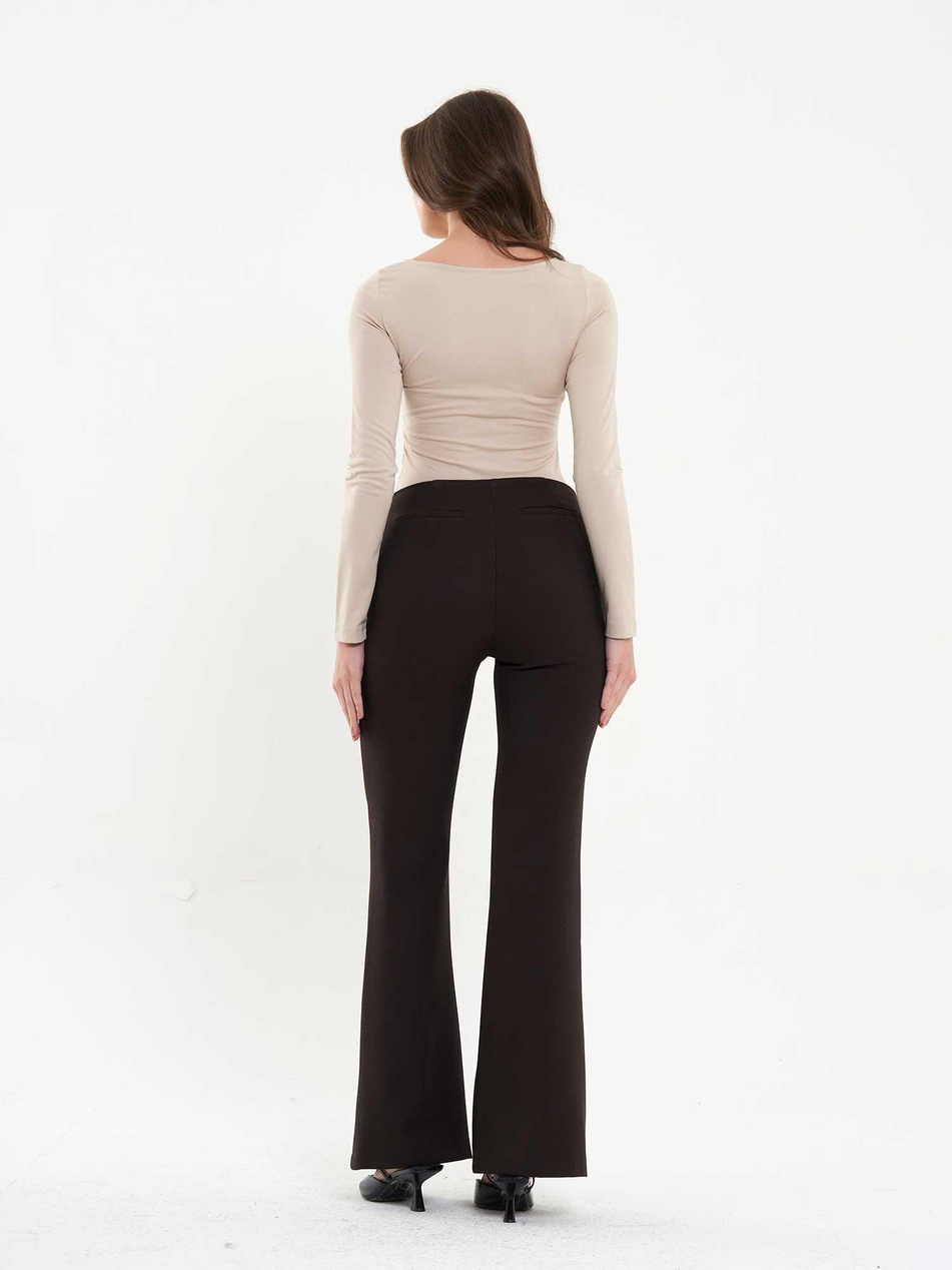 071771 Önü Büzgülü Bodysuit BejCoral