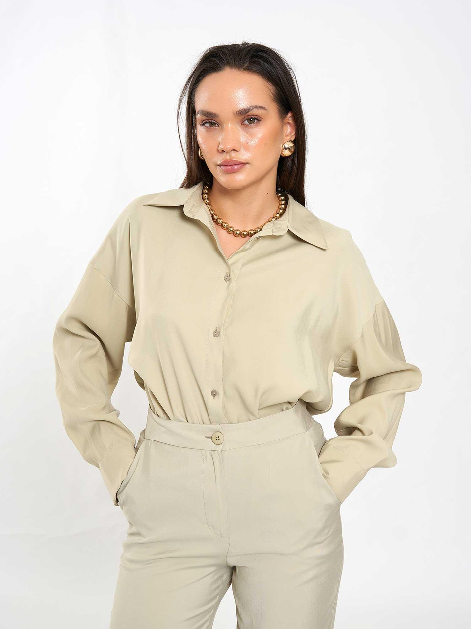 080798 Basic Gömlek Açık YeşilCoral