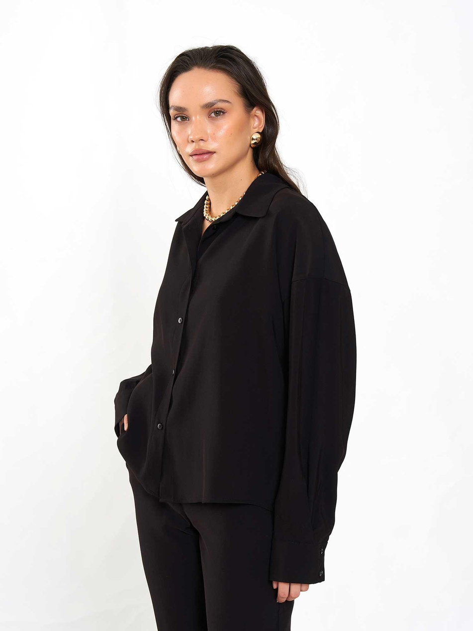 080798 Basic Gömlek SiyahCoral