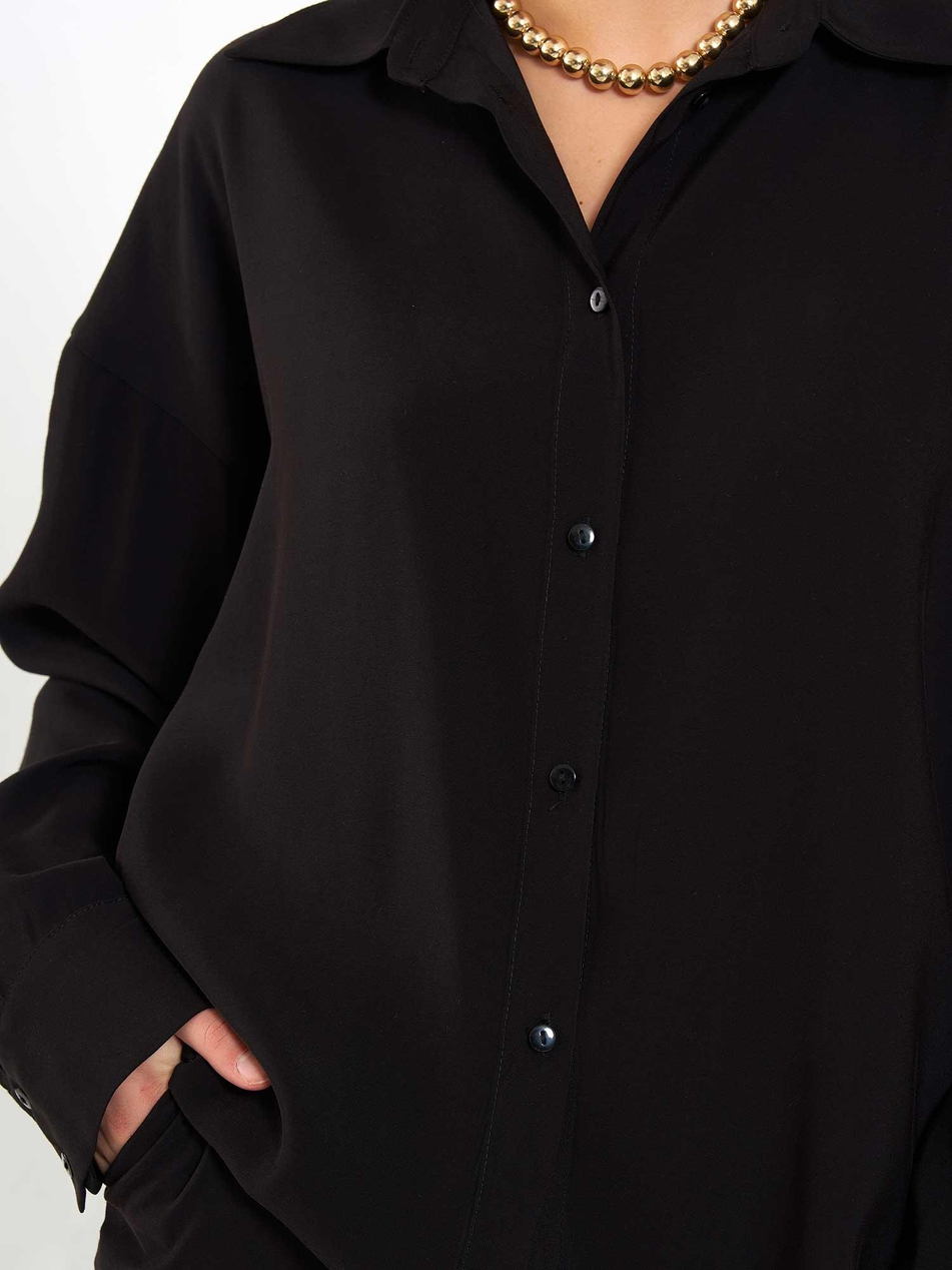 080798 Basic Gömlek SiyahCoral