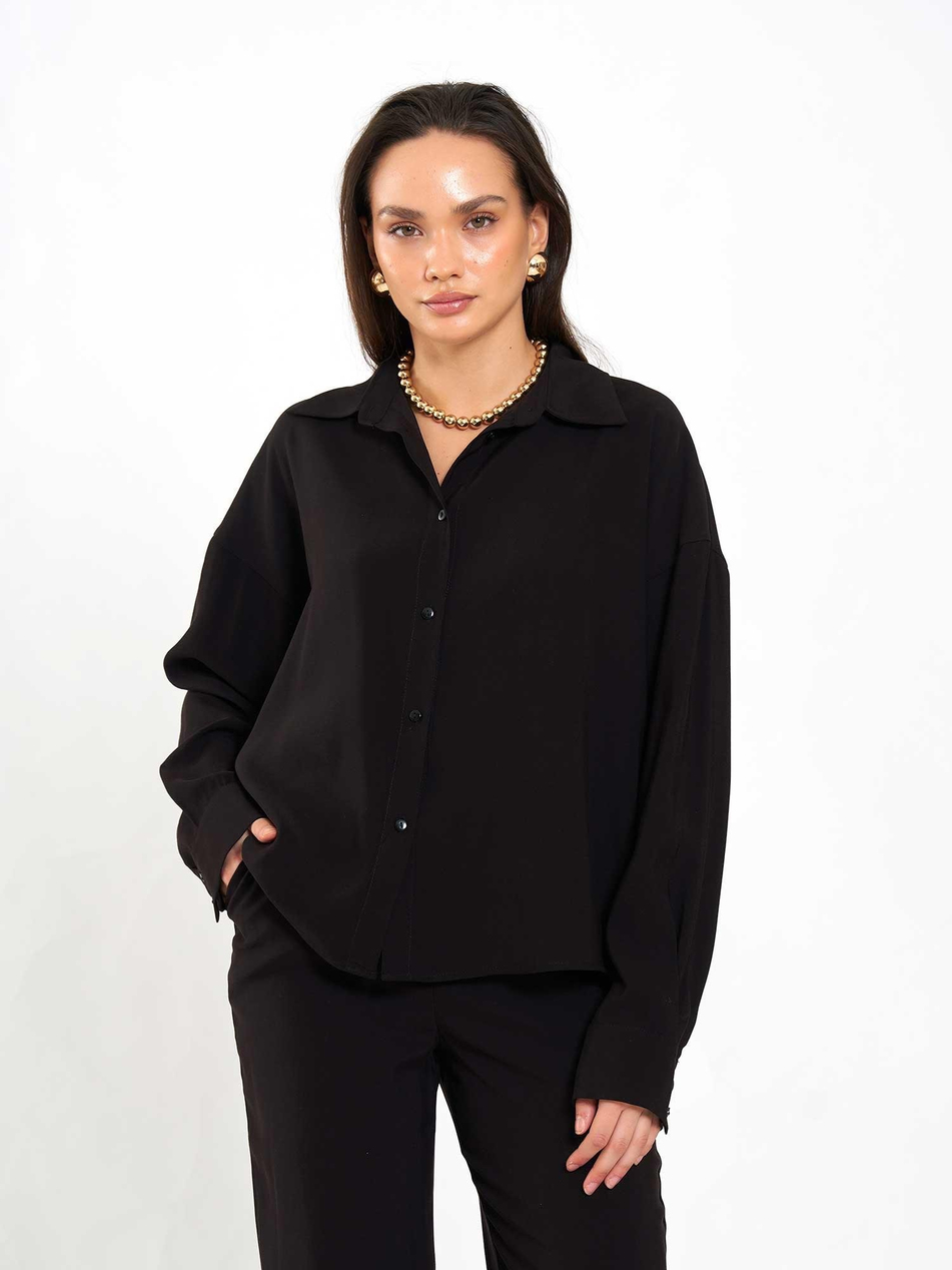 080798 Basic Gömlek SiyahCoral