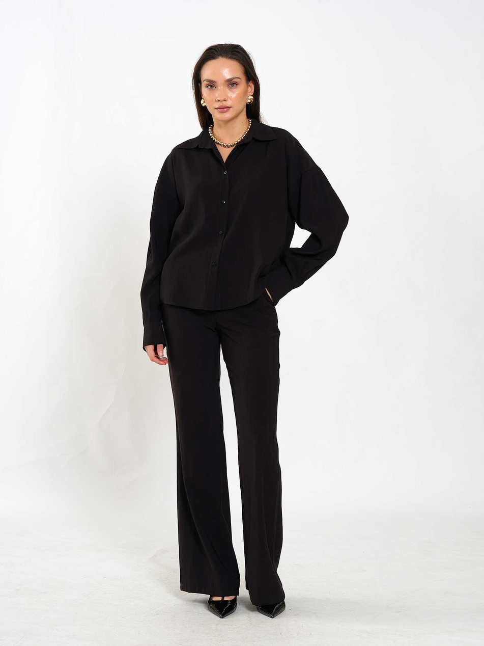 080798 Basic Gömlek SiyahCoral