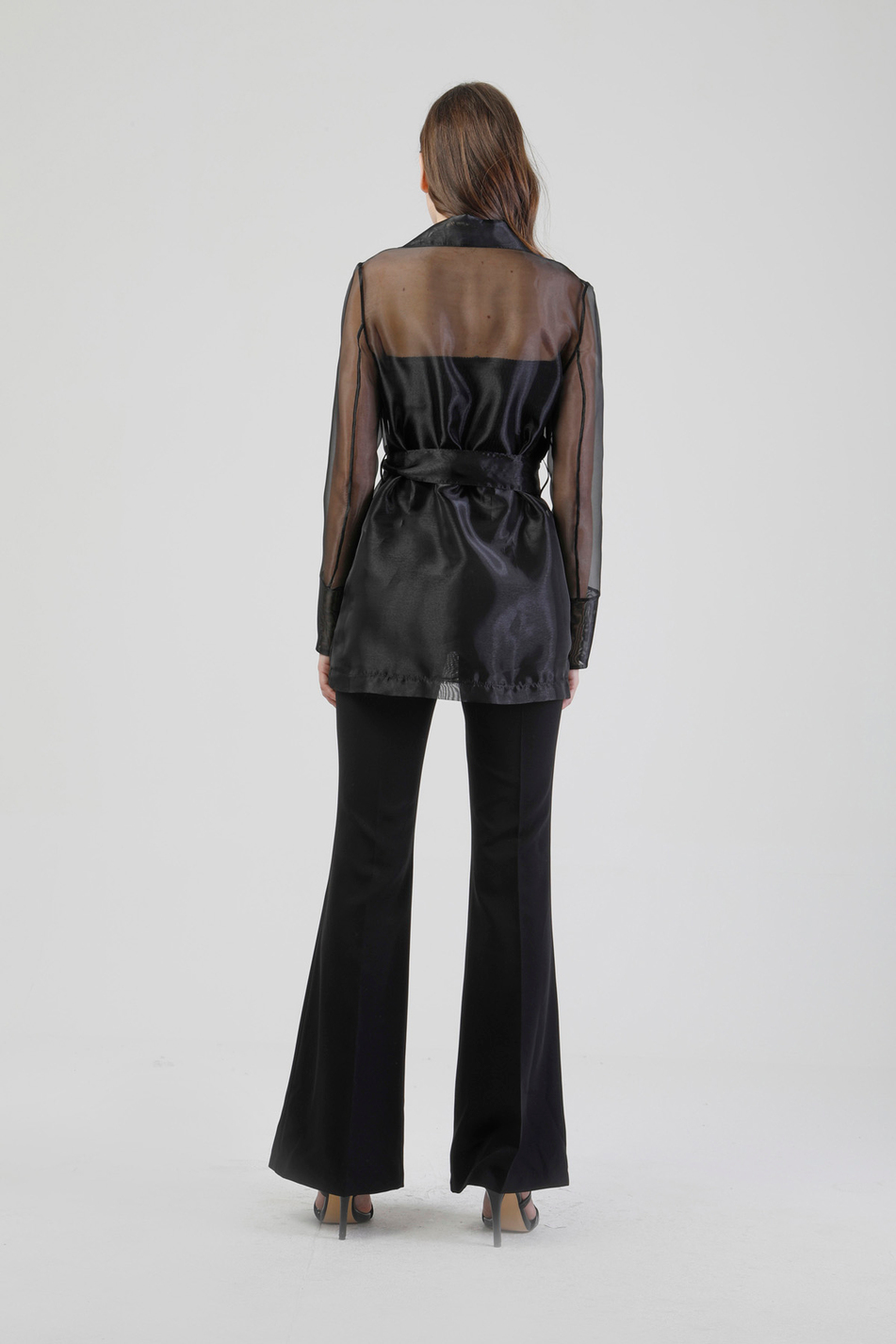 130064 Organze Ceket Black-Coral