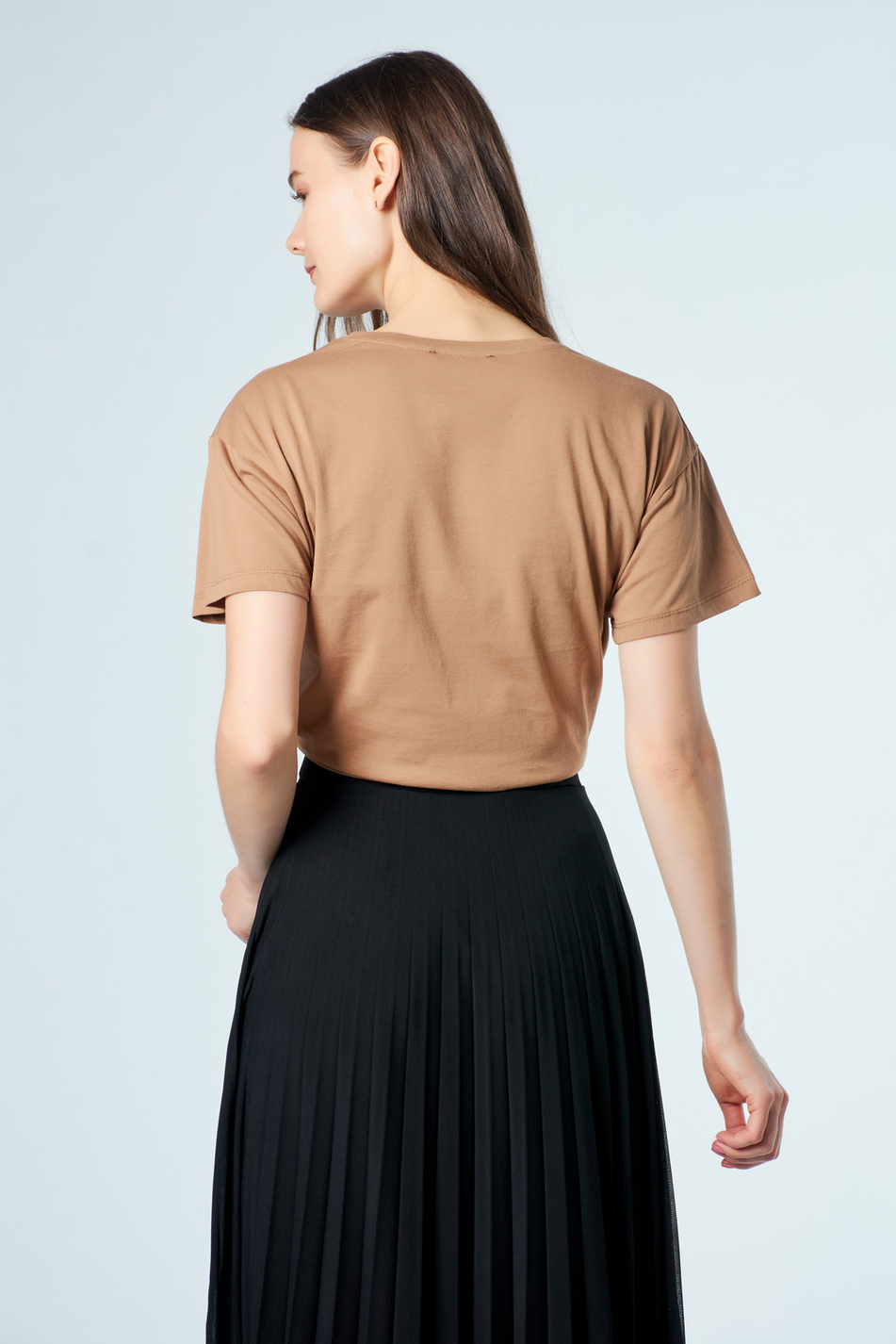 18614 Patchli T-Shirt Kahve-Coral