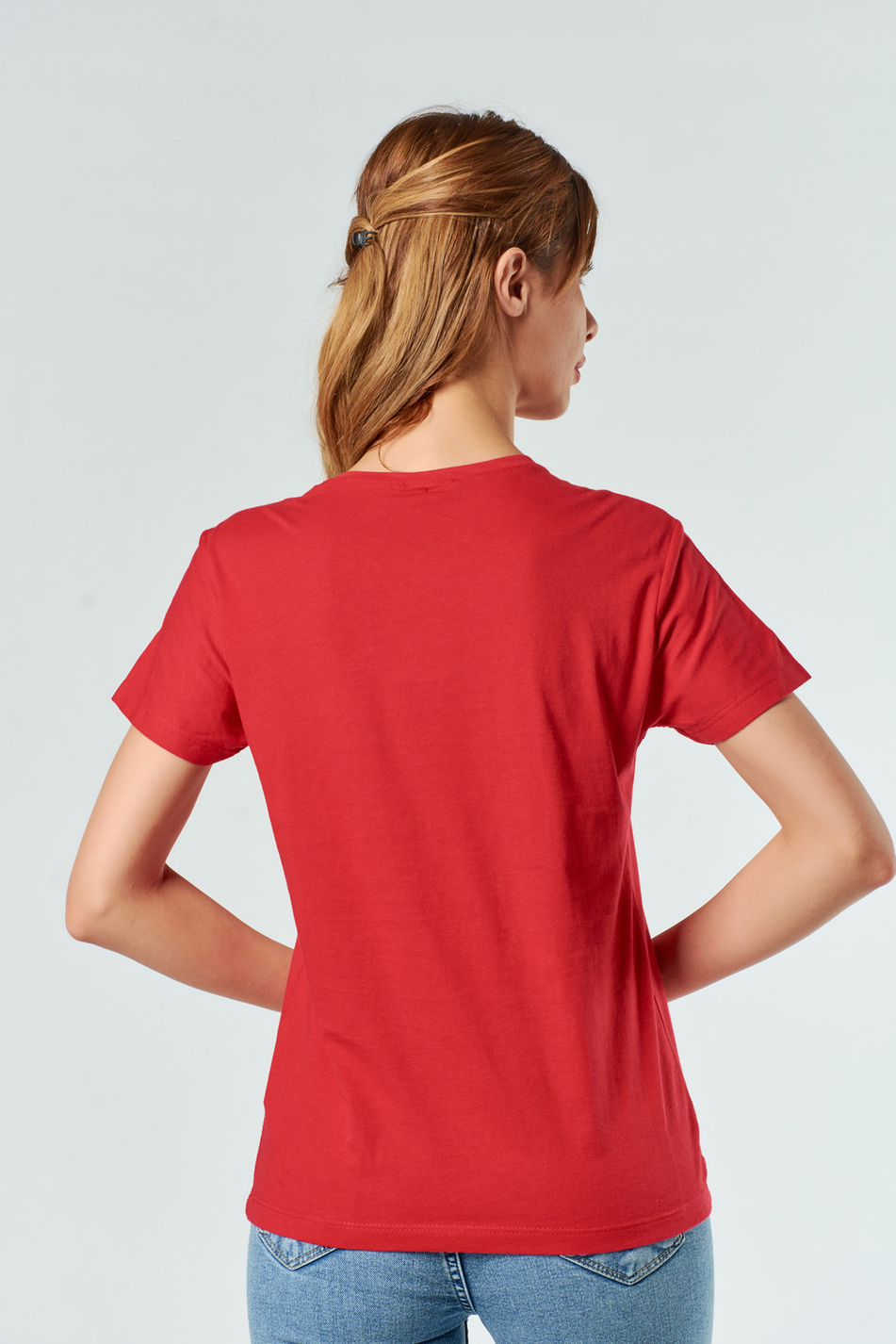 3012 Pullu Vosvoslu T-Shirt Kırmızı-Coral