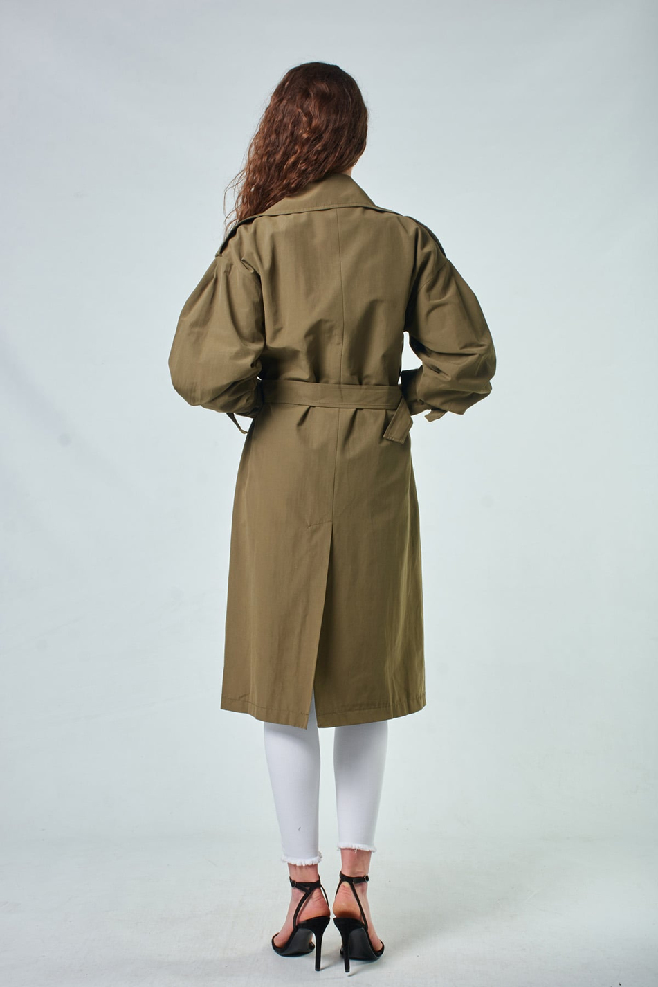 87021 Kruvaze Trenchcoat Haki-Coral