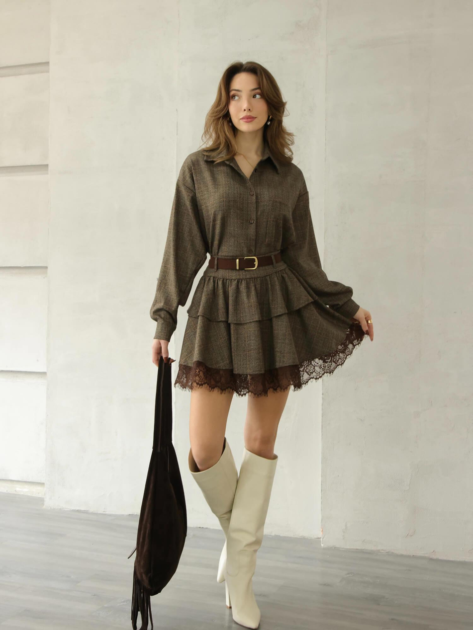 Altı Tül Etek 37180 Kahve