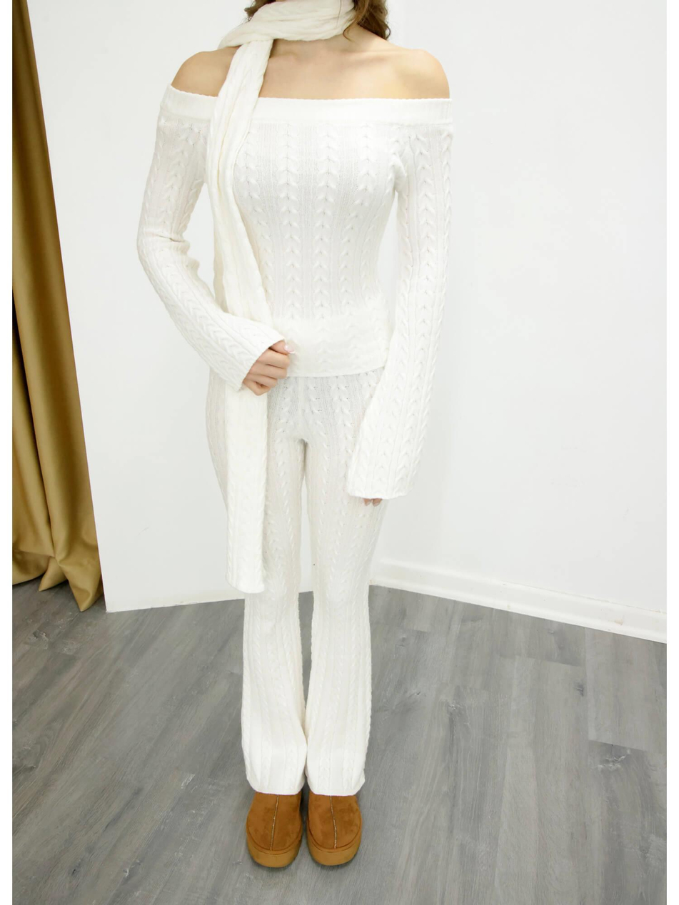 Atkılı Triko Takım 4670 EkruCoral