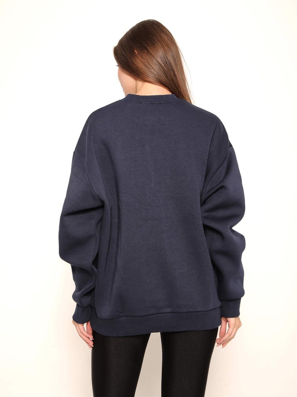 Ayıcık Nakışlı Sweatshirt 36910 LacivertCoral