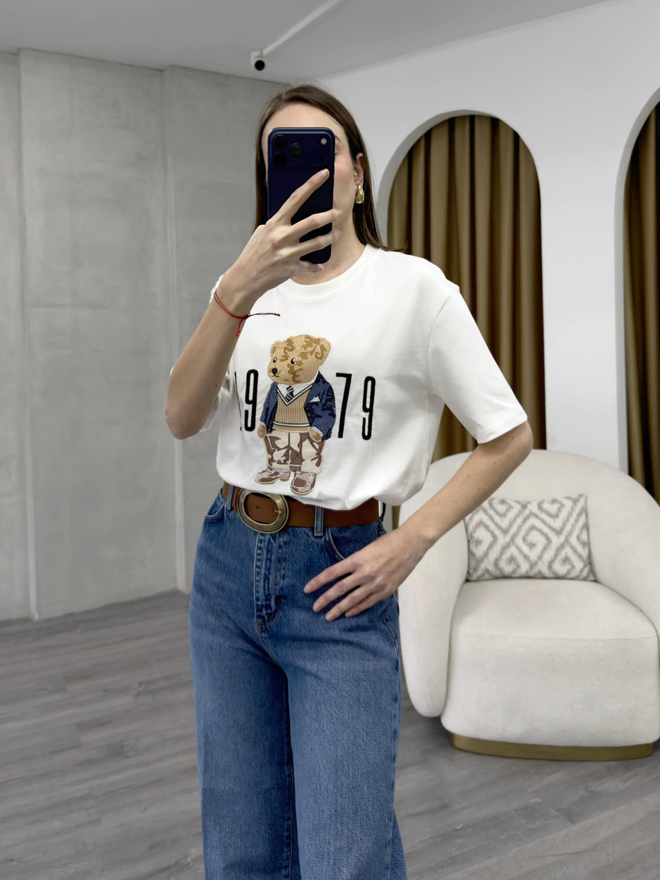 Ayıcıklı Tişört 3993 BeyazCoral