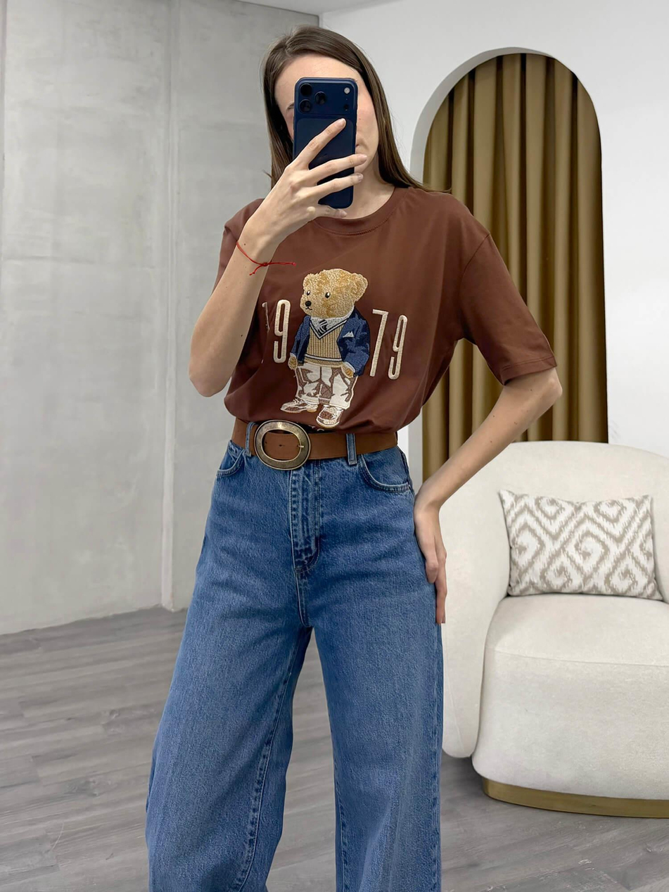 Ayıcıklı Tişört 3993 KahveCoral