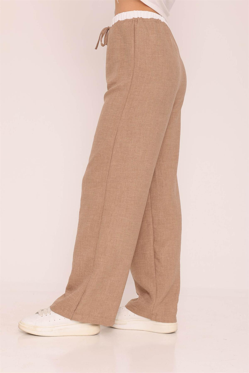 Bali Bağcıklı Boxer Detaylı Pantolon Kahve-Coral
