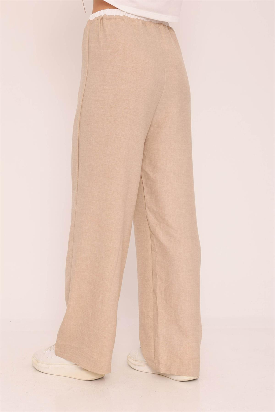 Bali Bağcıklı Boxer Detaylı Pantolon Taş-Coral