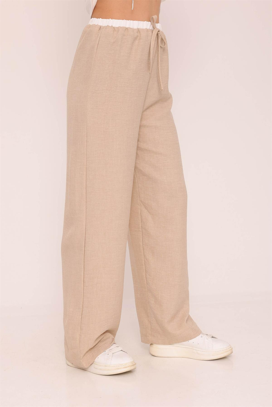 Bali Bağcıklı Boxer Detaylı Pantolon Taş-Coral