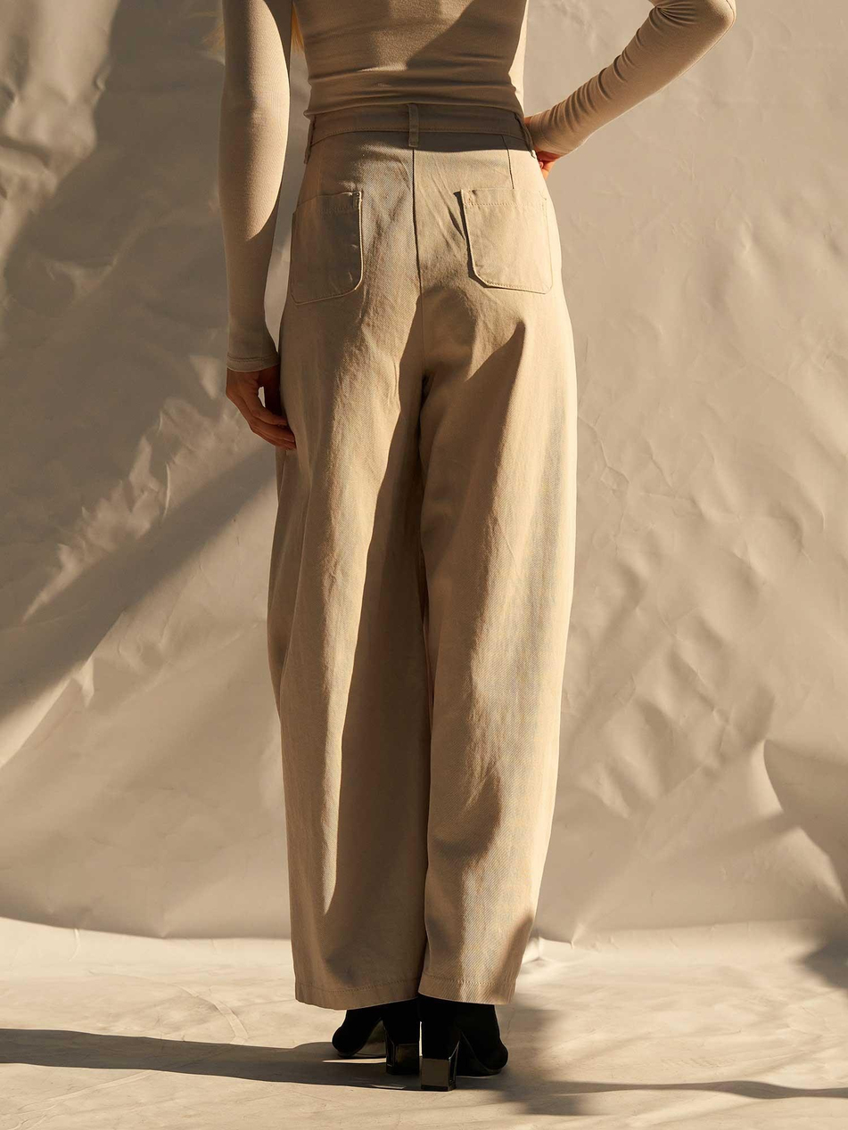 Barrel Kesim Gabardin Pantolon 031737 GriCoral