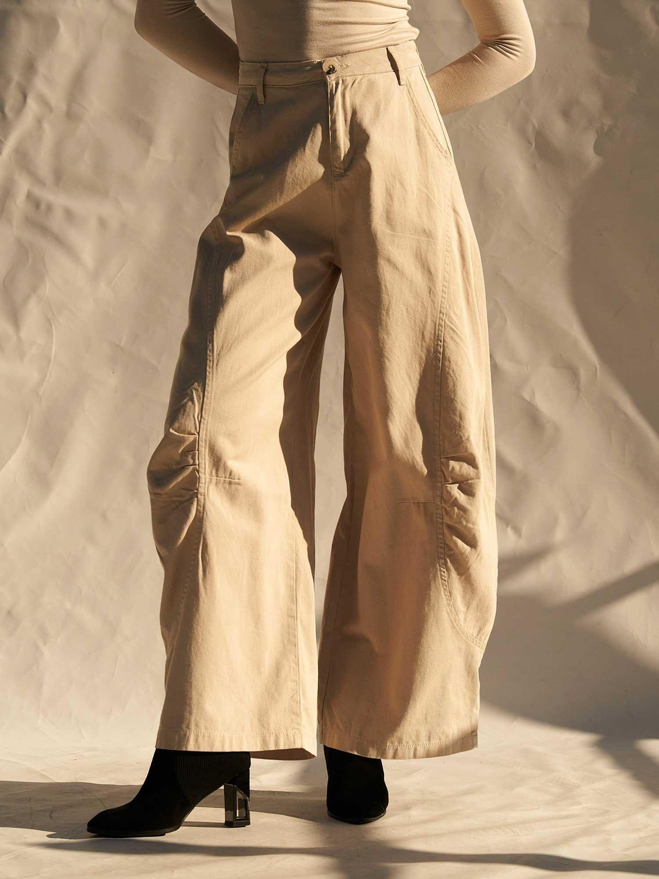 Barrel Kesim Gabardin Pantolon 031737 GriCoral