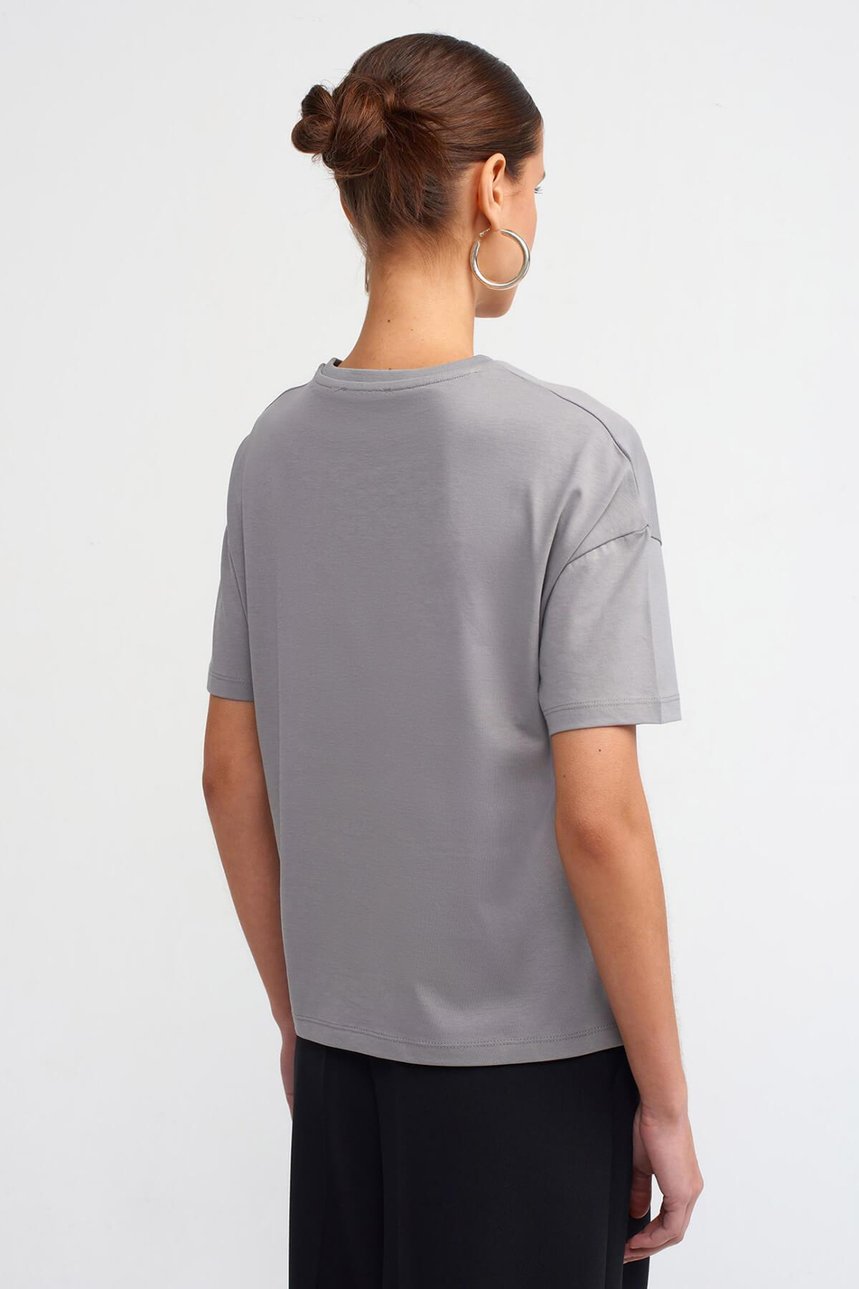 Basic T-Shirt Gri-Coral