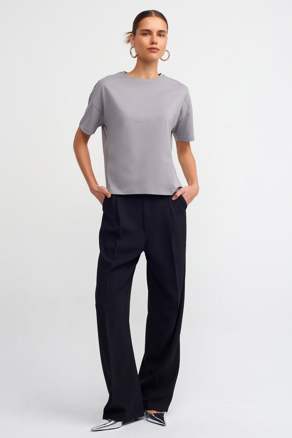 Basic T-Shirt Gri-Coral