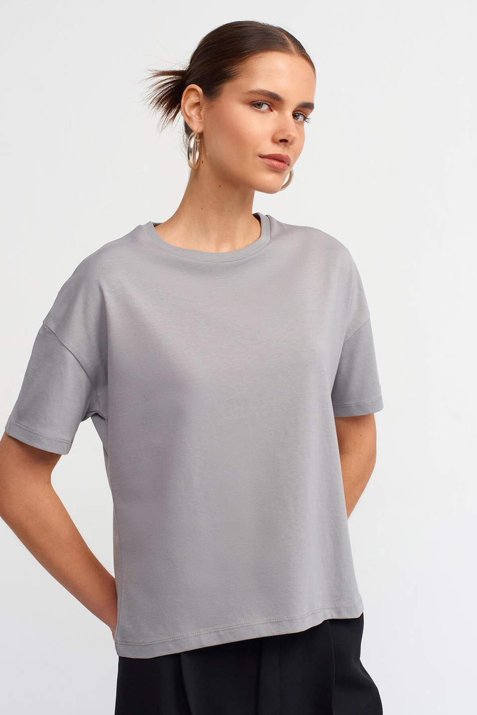 Basic T-Shirt Gri-Coral