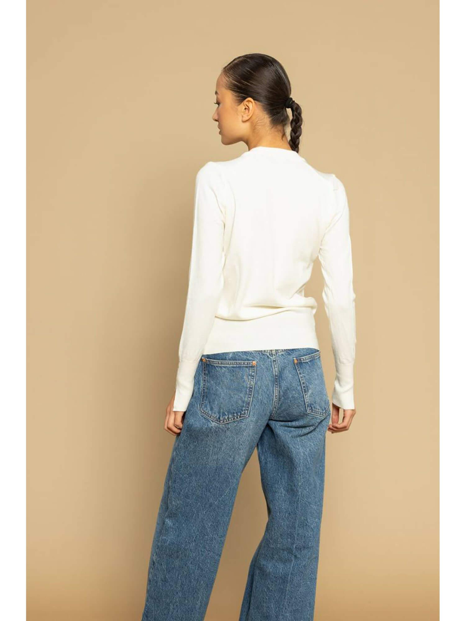 Bisiklet Yaka Triko 4690 EkruCoral