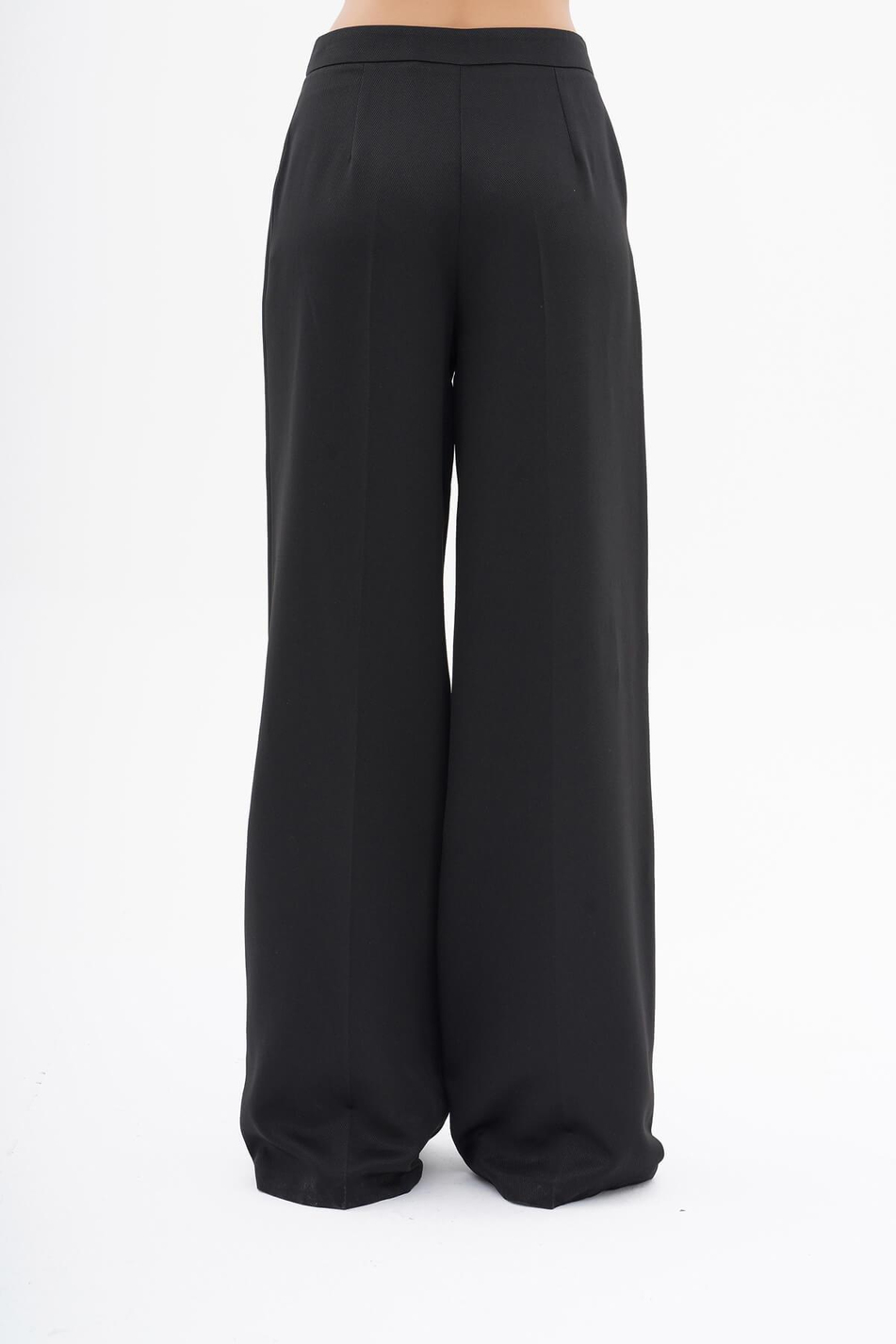 Bol Paça Dökümlü Pantolon Siyah-Coral