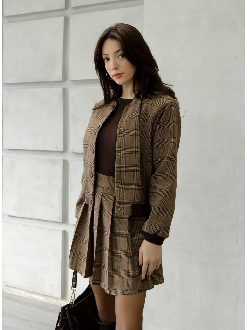 Bomber Ceket Etek Takım 37133 KahveCoral