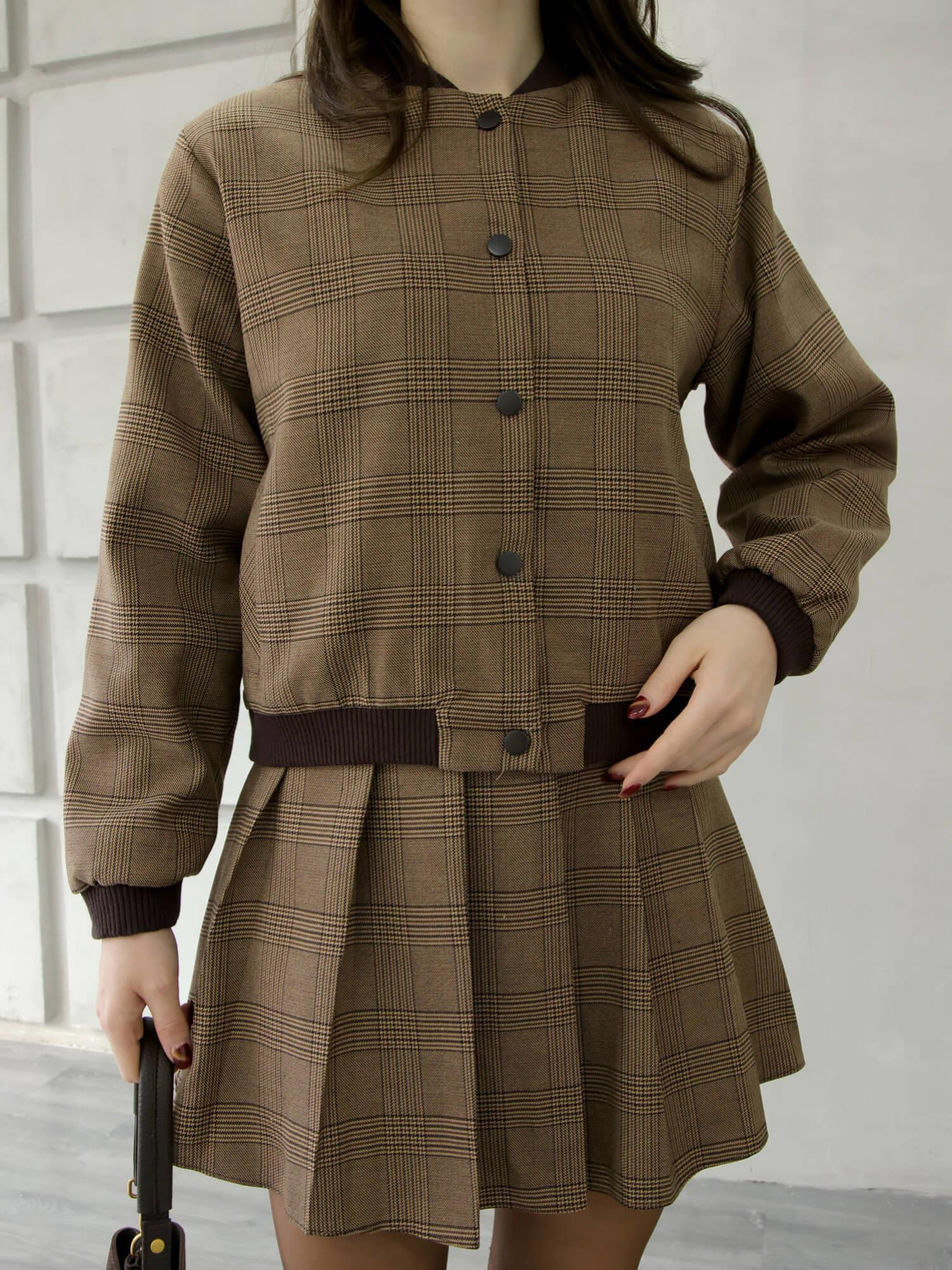 Bomber Ceket Etek Takım 37133 KahveCoral