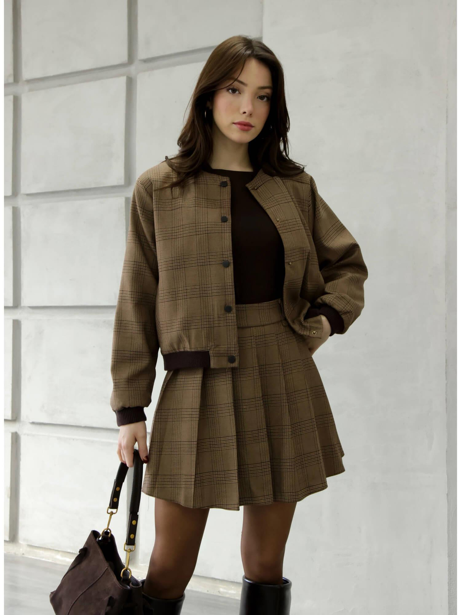 Bomber Ceket Etek Takım 37133 KahveCoral