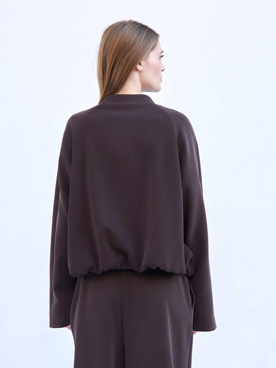 Ceket Pantolon Modal Örme Takım 220726 Bomber Koyu KahveCoral