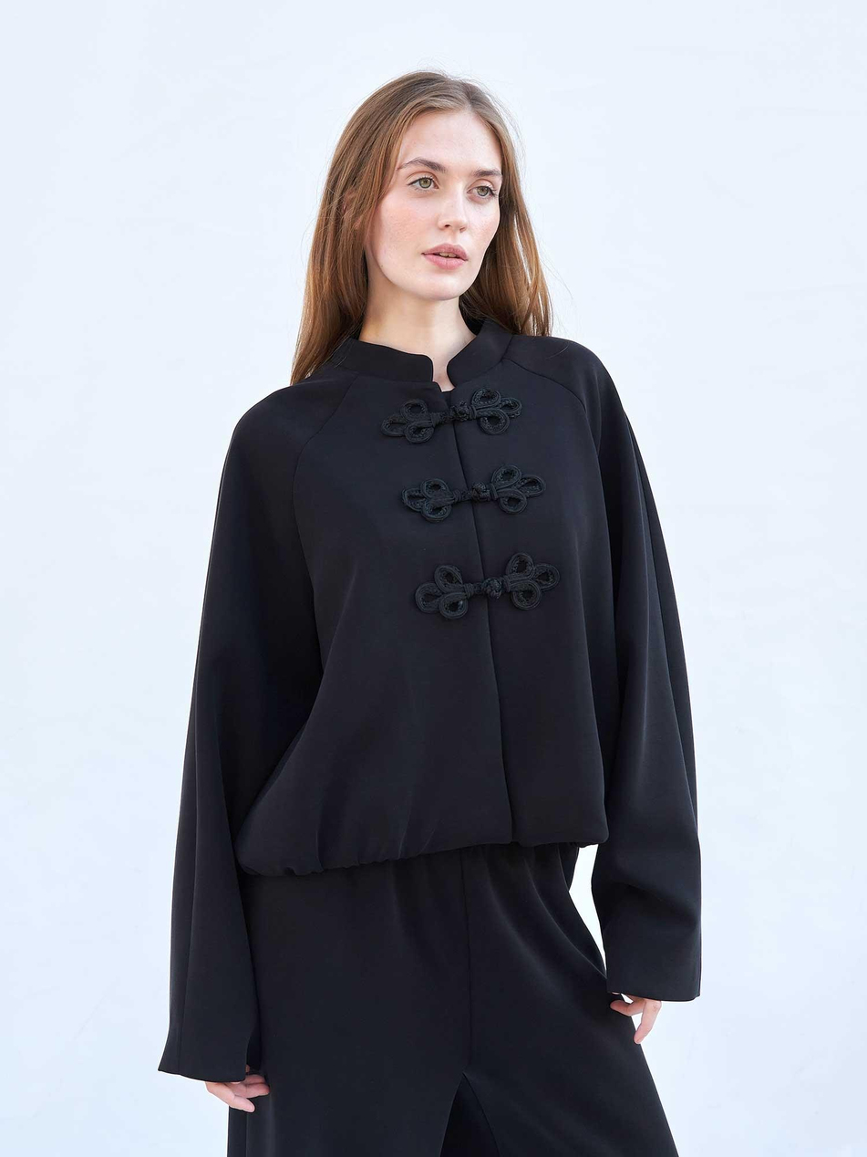 Ceket Pantolon Modal Örme Takım 220726 Bomber SiyahCoral