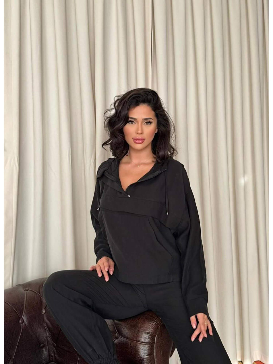 Cepli Fermuarlı Ceket Pantolon Takım 6029 SiyahCoral