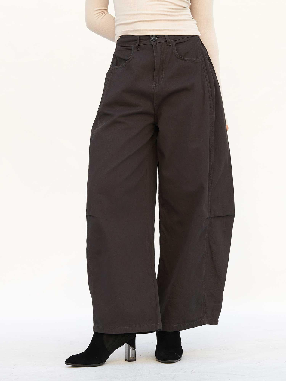 Curve Wide Gabardin Pantolon 031738 AntrasitCoral