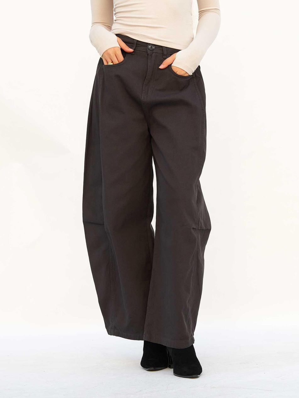 Curve Wide Gabardin Pantolon 031738 AntrasitCoral
