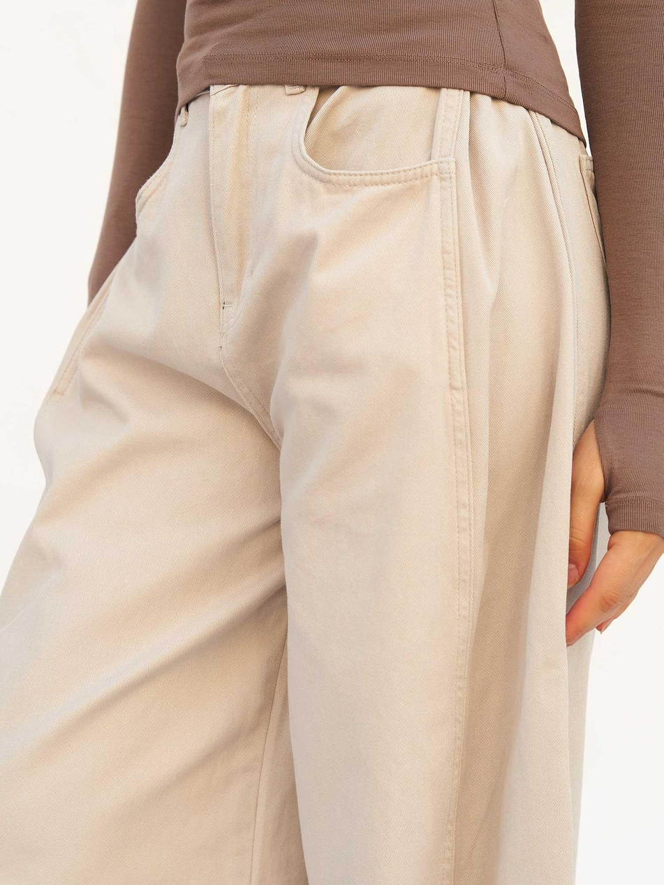 Curve Wide Gabardin Pantolon 031738 GriCoral