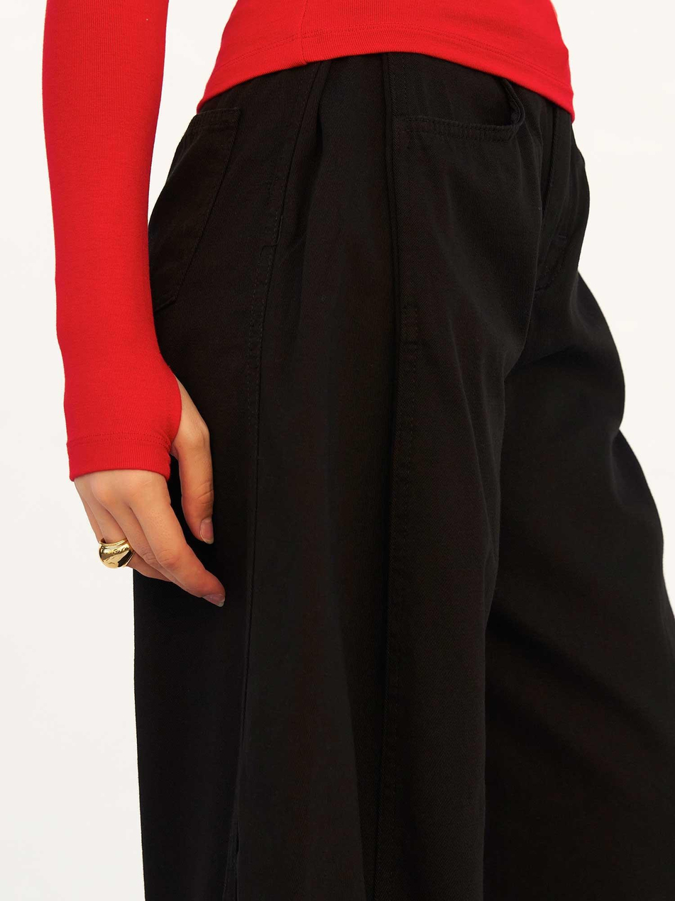 Curve Wide Gabardin Pantolon 031738 SiyahCoral