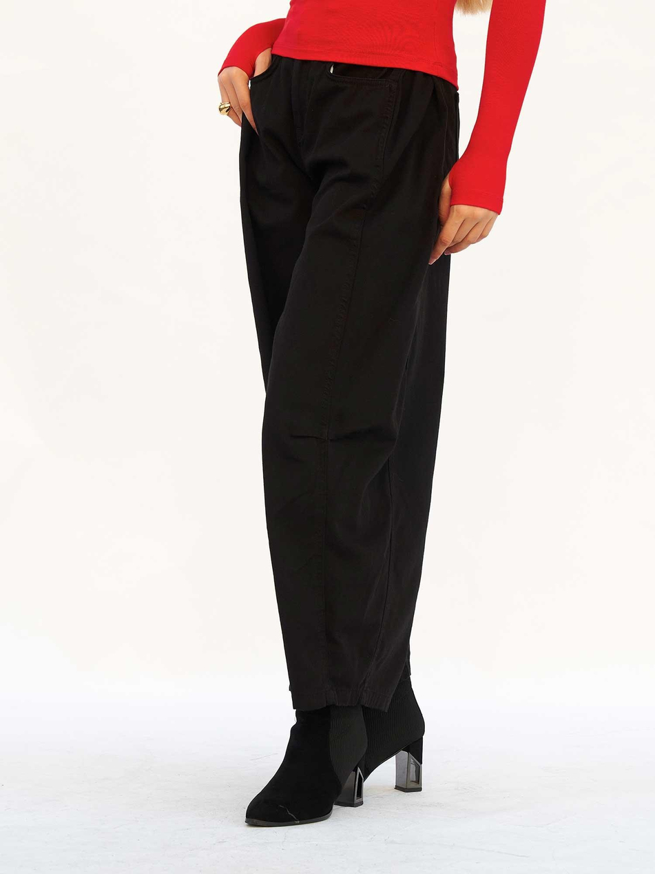 Curve Wide Gabardin Pantolon 031738 SiyahCoral