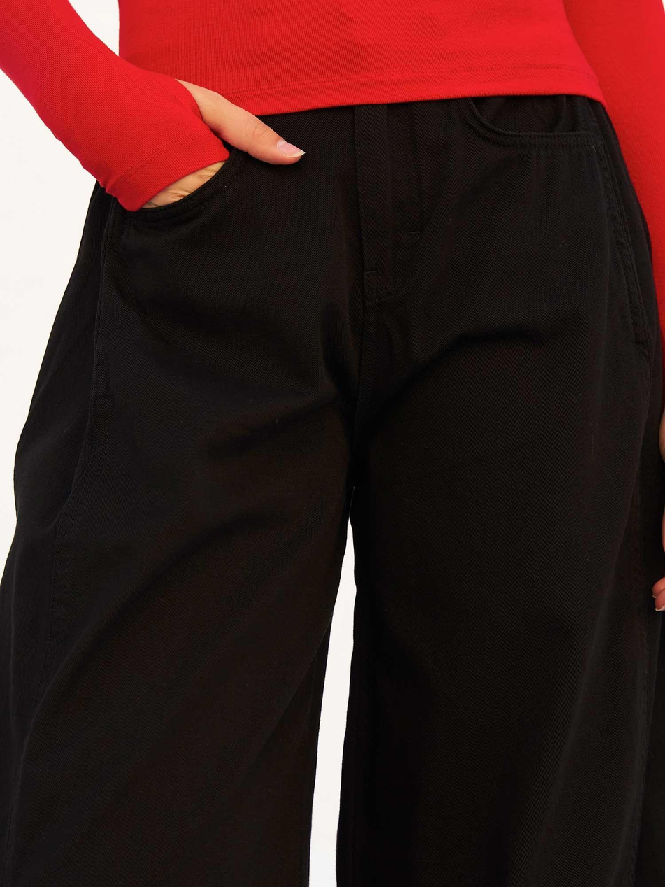 Curve Wide Gabardin Pantolon 031738 SiyahCoral