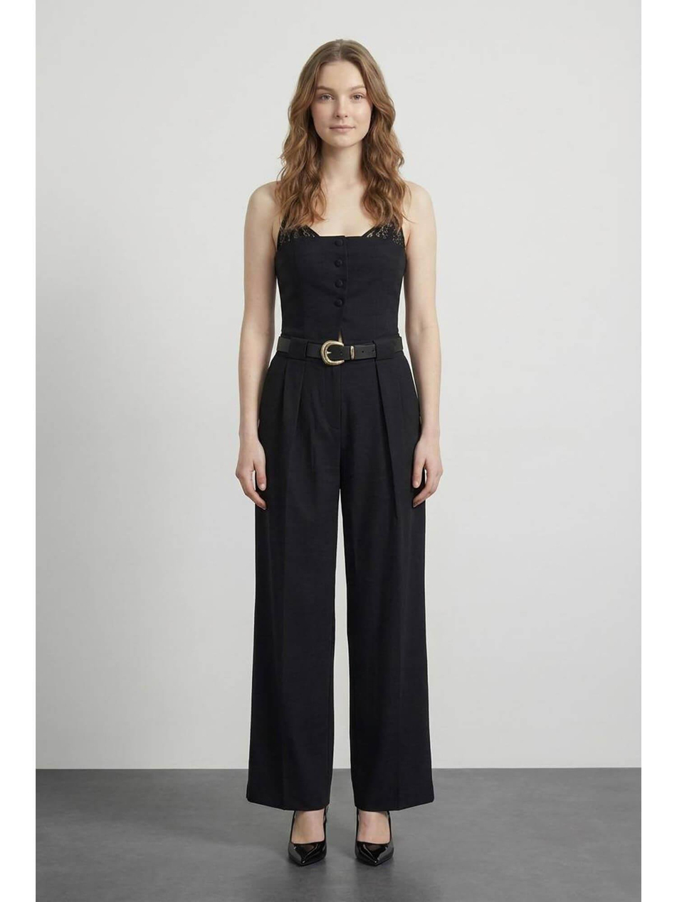 Dantel Askılı Bluz Blz01412 SiyahCoral