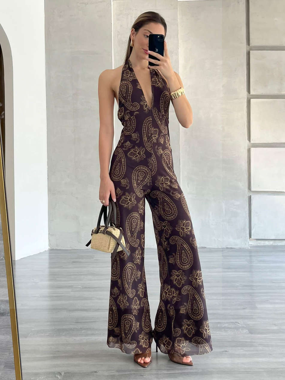 Desenli Uzun Tulum KahveCoral