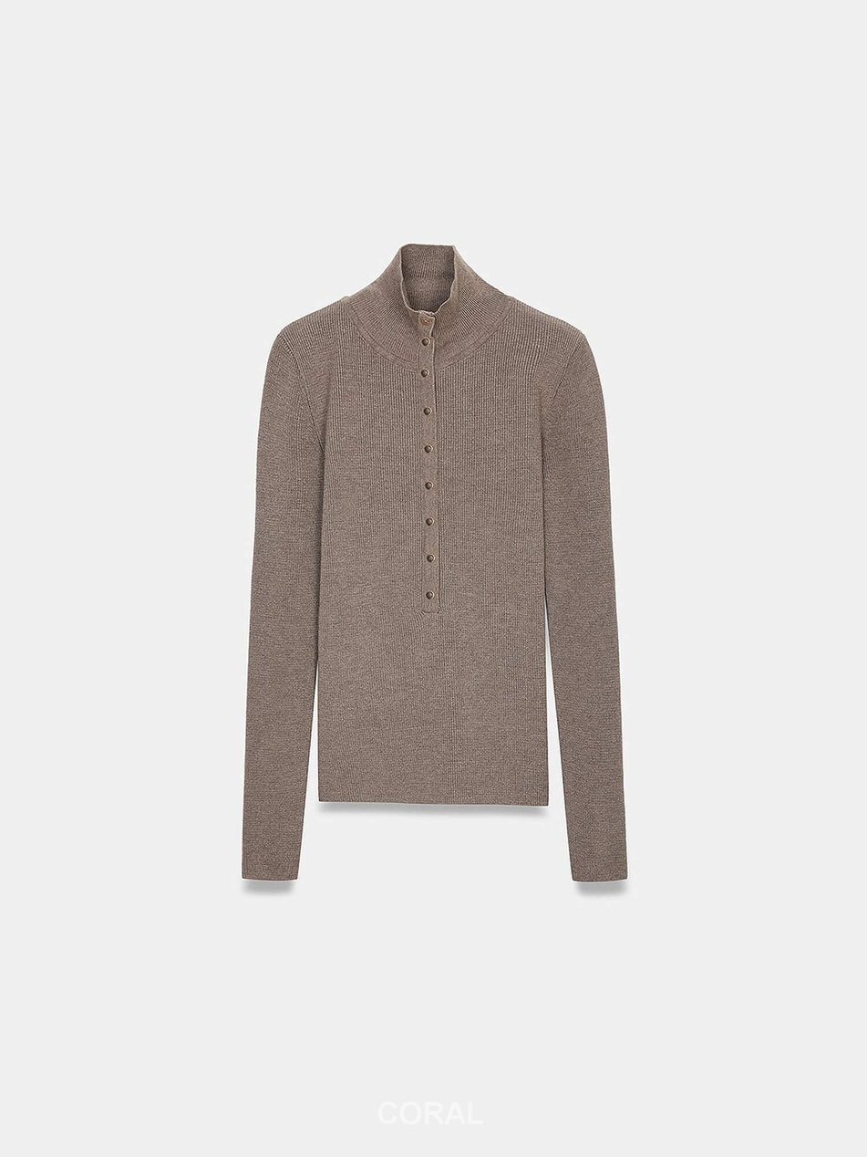 Dik Yaka Çıtçıtlı Kazak 10686 VizonCoral