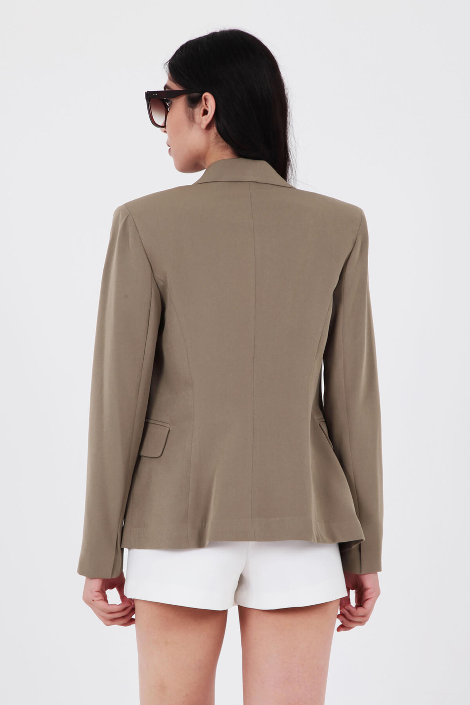 Düğmeli Blazer Ceket  Haki-Coral