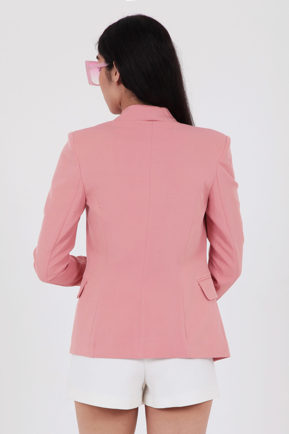 Düğmeli Blazer Ceket  Pembe Ametist-Coral