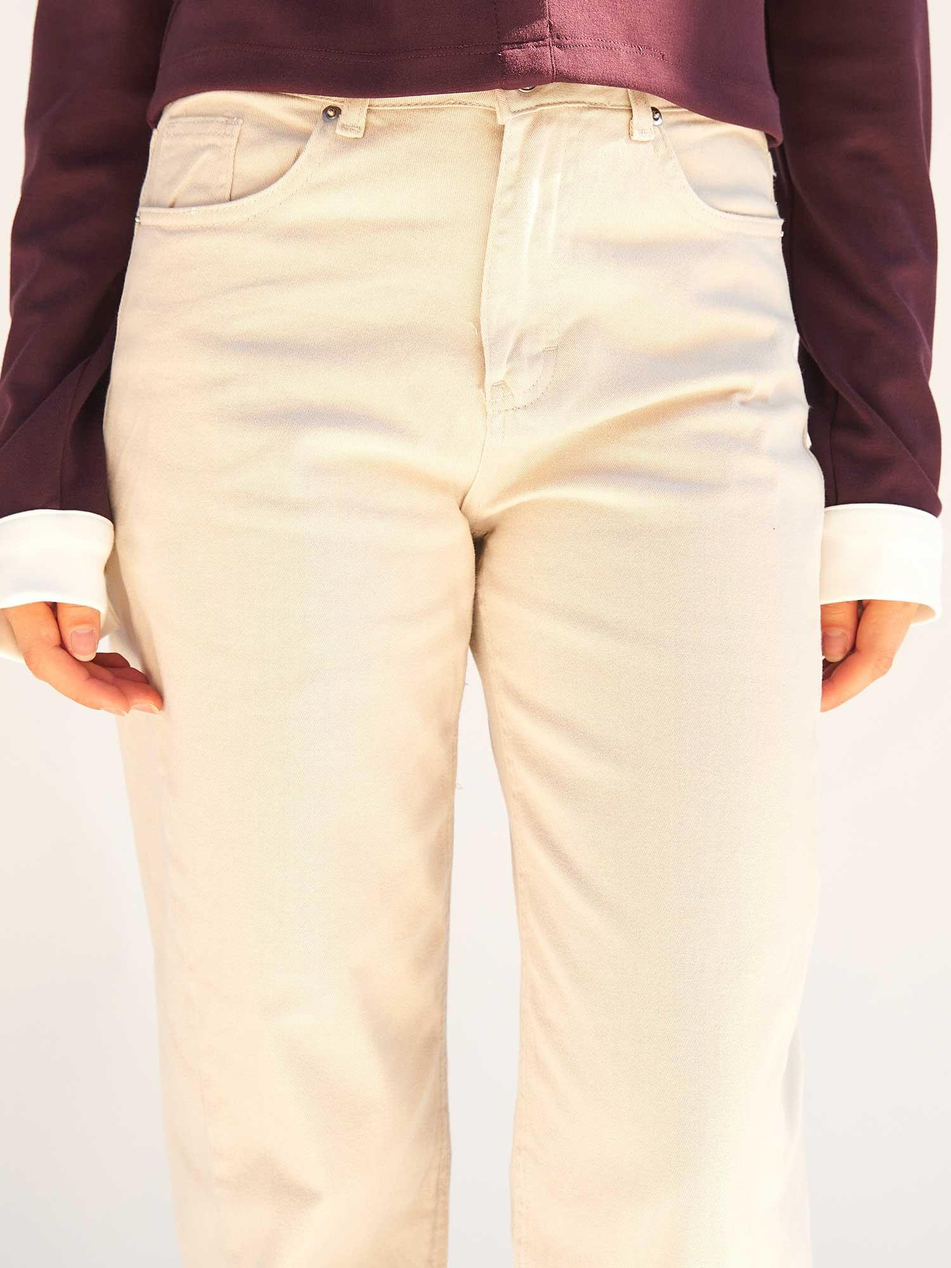 Düz Paça Gabardin Pantolon 031723 GriCoral
