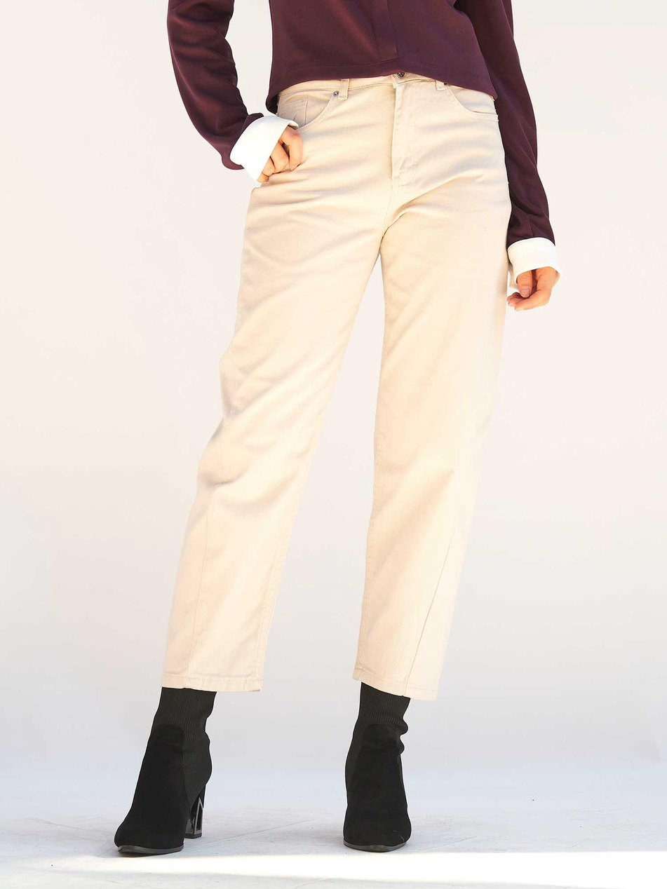 Düz Paça Gabardin Pantolon 031723 GriCoral