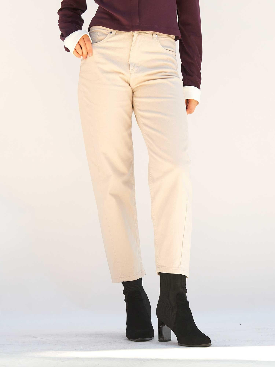 Düz Paça Gabardin Pantolon 031723 GriCoral
