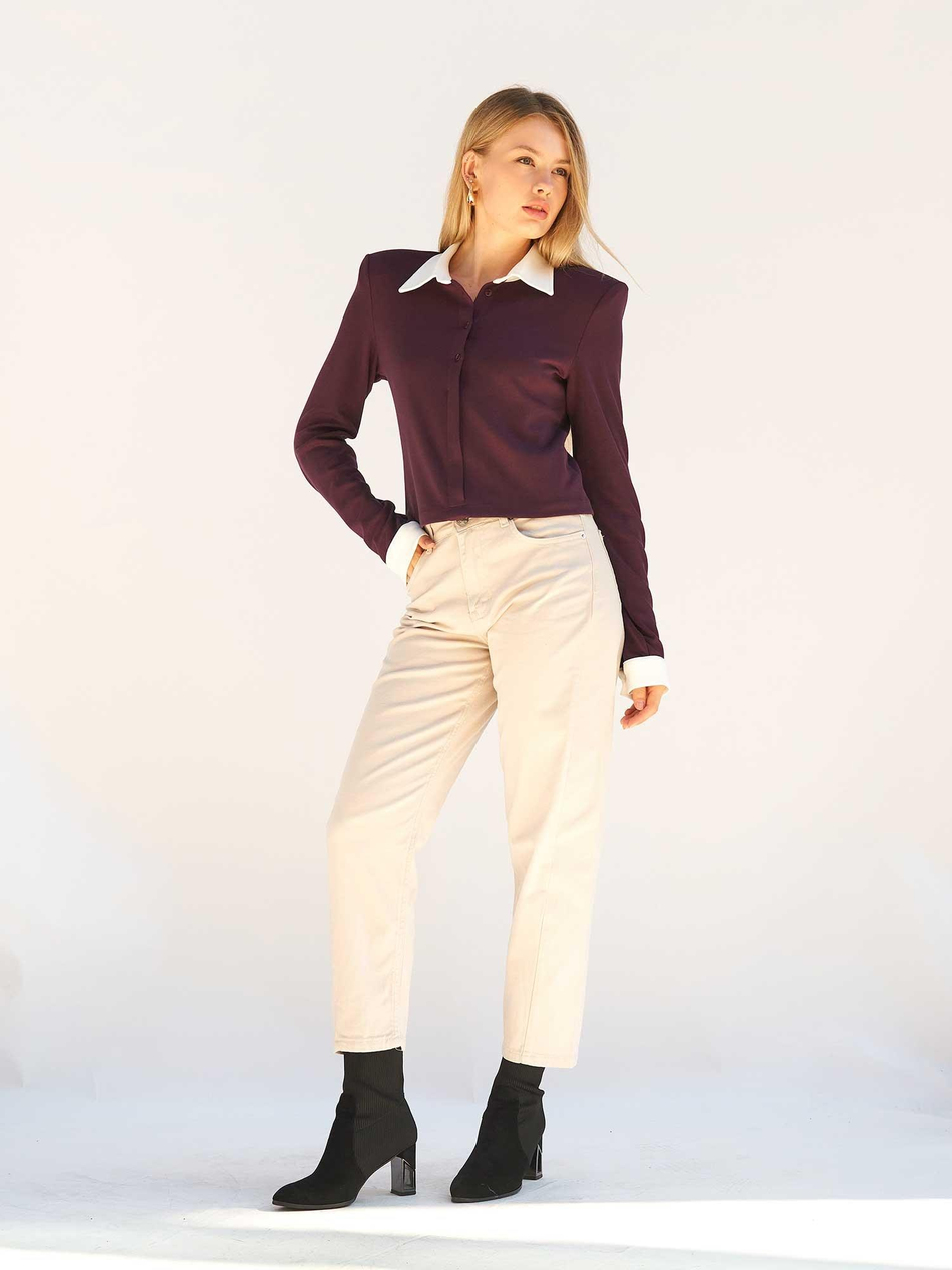 Düz Paça Gabardin Pantolon 031723 GriCoral