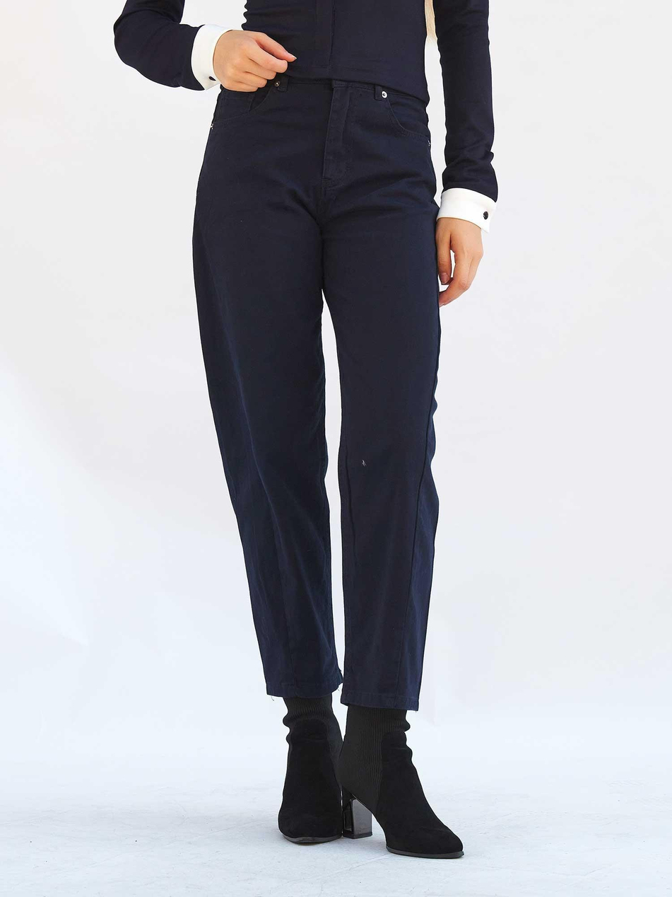 Düz Paça Gabardin Pantolon 031723 LacivertCoral