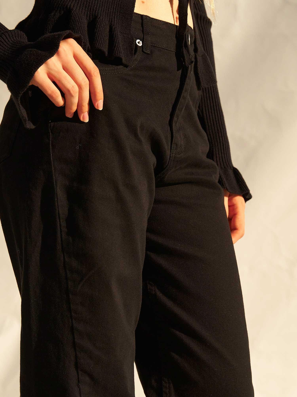Düz Paça Gabardin Pantolon 031723 SiyahCoral
