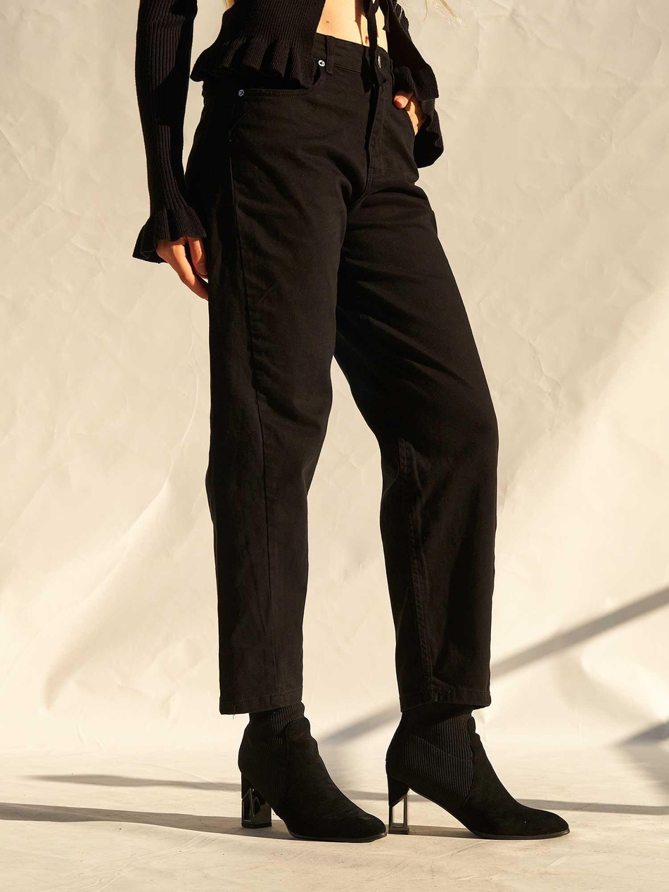 Düz Paça Gabardin Pantolon 031723 SiyahCoral